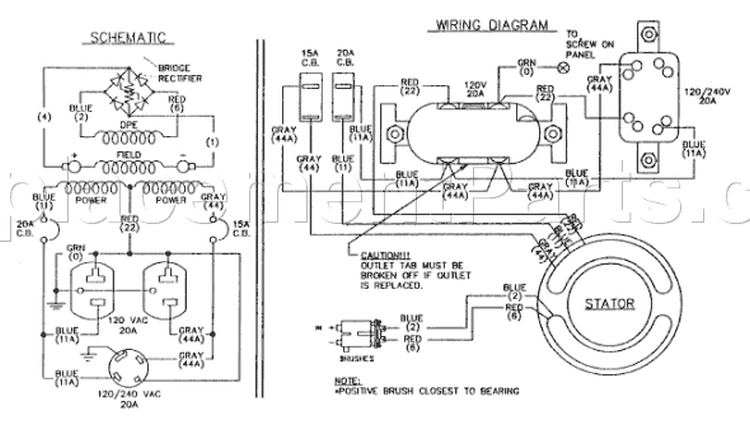 Page B Diagram and Parts List for 9794-1  Briggs and Stratton Generator